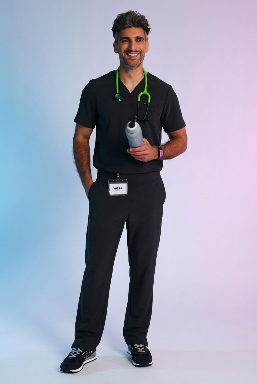 Active Scrub Top "Pete" – Black