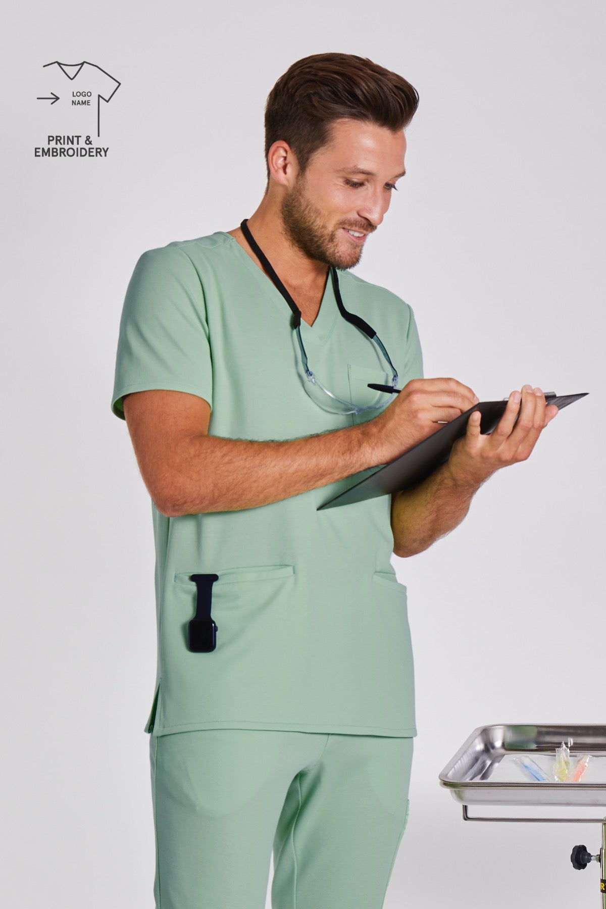 Comfort Scrub Top "Yves" – Green