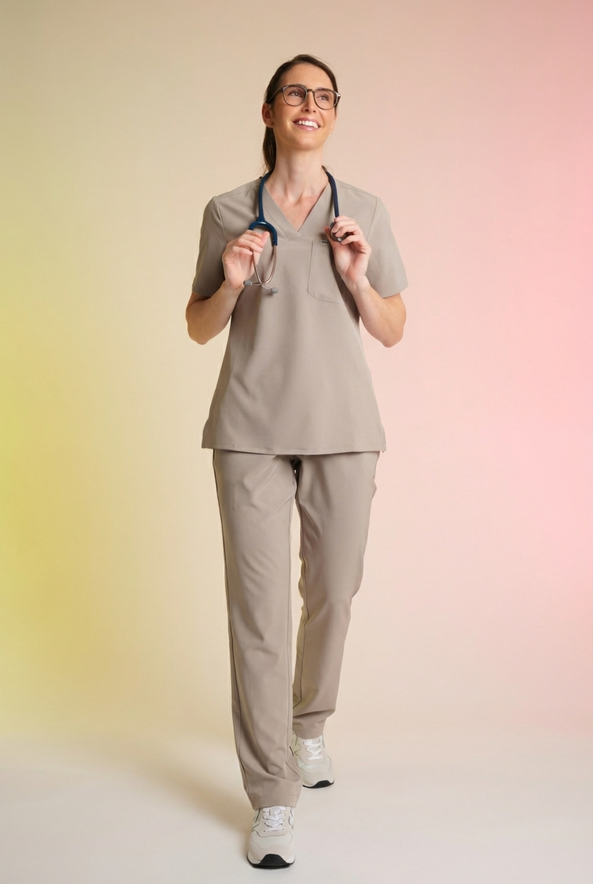 Active Scrub Top "Serena" – Beige
