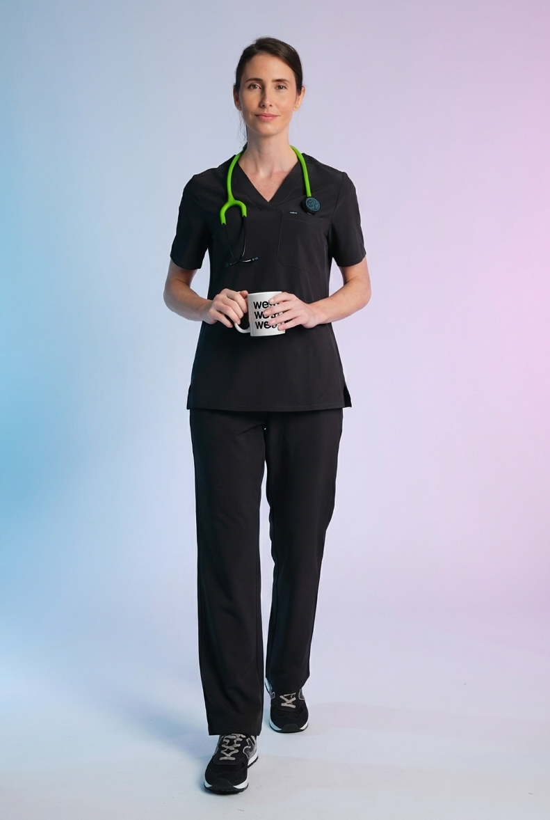 Active Scrub Top "Serena" – Black