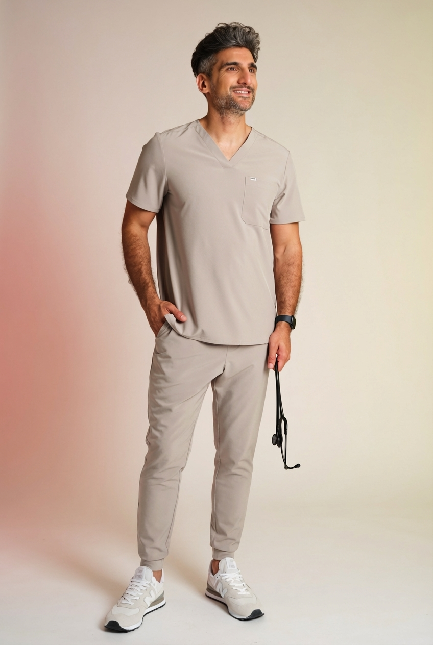 Active Scrub Top "Pete" – Beige