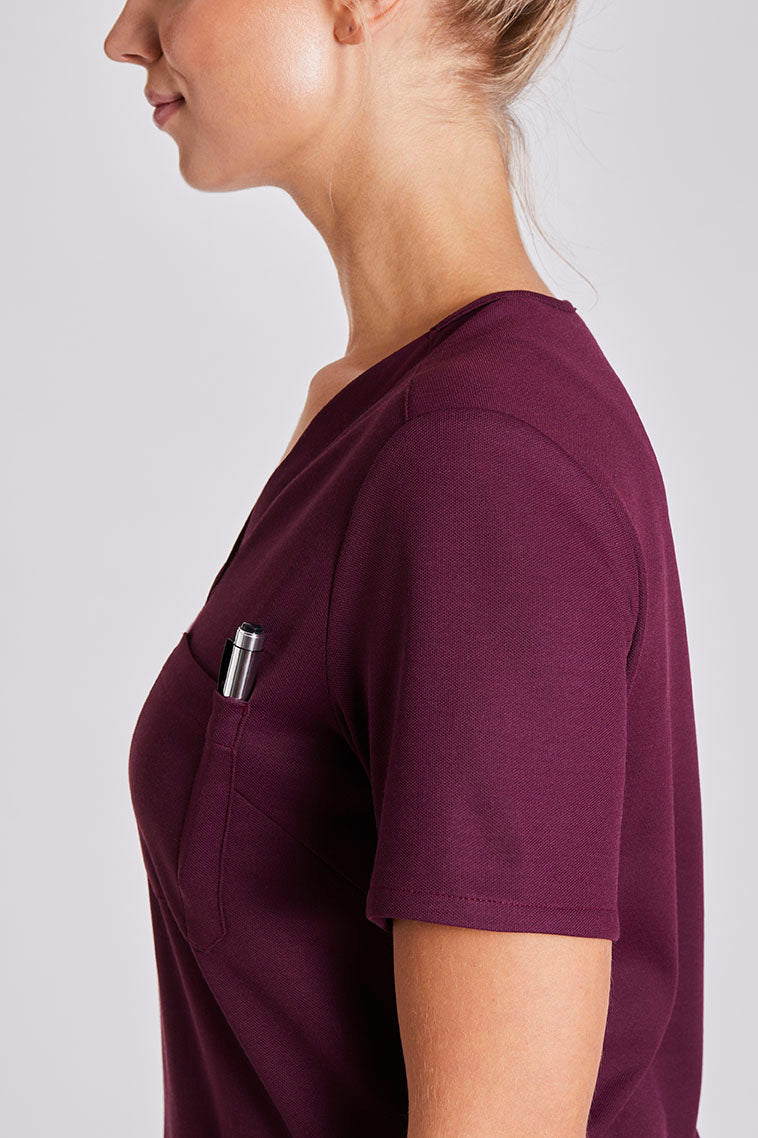 Comfort Kasack "Indira" – Bordeaux (Regular Fit)